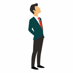 A business man thinking pose vector silhouette white background