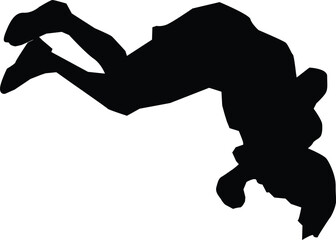 silhouette of a person jumping