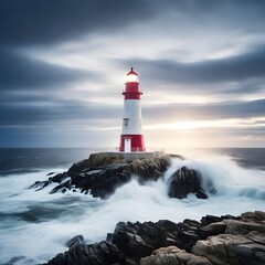 Obraz premium lighthouse on the shore of the sea