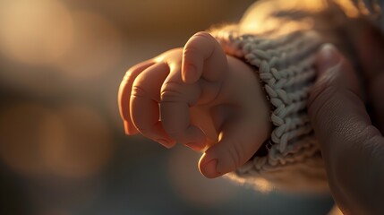 Hold in Hand Baby Mother's Day 8K Realistic
