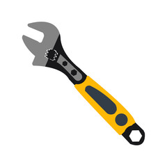 Monkey wrench vector illustration isolated on white background. Adjustable spanner illustration. construction tools, build and repair elements.