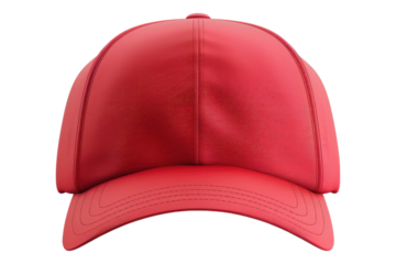 Red baseball cap isolated on white background