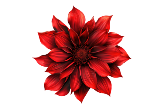 Red floral design isolated on white background