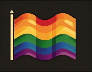 vector image of the lgbt flag on black background, queer pride month, wallpaper logo gay heart