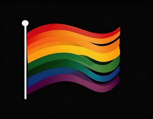 vector image of the lgbt flag on black background, queer pride month, wallpaper logo gay heart