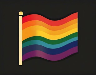 vector image of the lgbt flag on black background, queer pride month, wallpaper logo gay heart