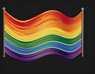 vector image of the lgbt flag on black background, queer pride month, wallpaper logo gay heart