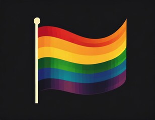 vector image of the lgbt flag on black background, queer pride month, wallpaper logo gay heart