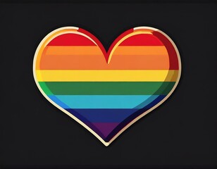 vector image of the lgbt flag on black background, queer pride month, wallpaper logo gay heart
