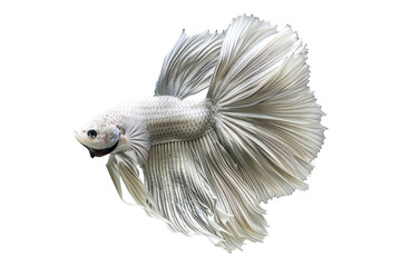 Silver beta fish isolated on white background
