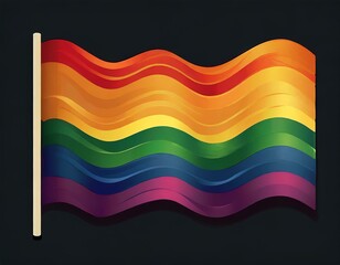 vector image of the lgbt flag on black background, queer pride month, wallpaper logo gay heart