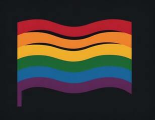 vector image of the lgbt flag on black background, queer pride month, wallpaper logo gay heart