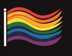 vector image of the lgbt flag on black background, queer pride month, wallpaper logo gay heart