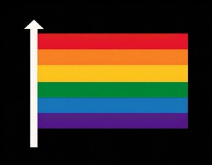 vector image of the lgbt flag on black background, queer pride month, wallpaper logo gay heart