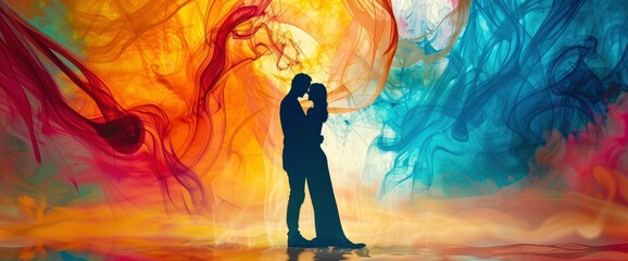 The Essence Of Love In A Cascade Of Colors, Abstract Background Images