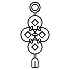 Chinese New Year Amulets Icon With Outline Design Style