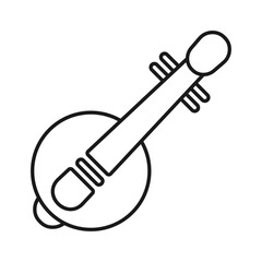 Chinese New Year Harp Guitar Icon With Outline Design Style