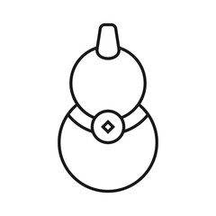 Chinese New Year Calabash Icon With Outline Design Style
