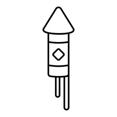 Chinese New Year Firework Icon With Outline Design Style