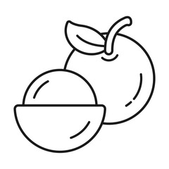 Chinese New Year Lychees Icon With Outline Design Style