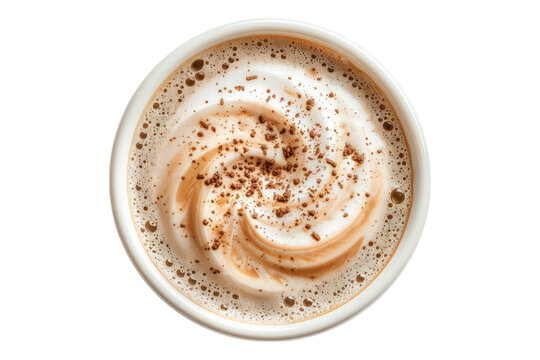 recommend clip art: Tow view of coffee cappuccino spiral milk isolated on white background