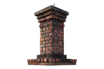 Wall shape chimney isolated on white background
