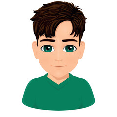 Portrait of cute brown haired boy