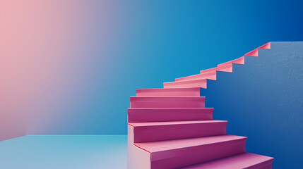 Staircase building with gradient background