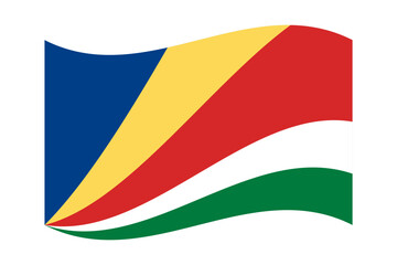 Vector illustration of wavy Seychelles flag on transparent background