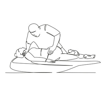 massage therapy session line art clip art preview
