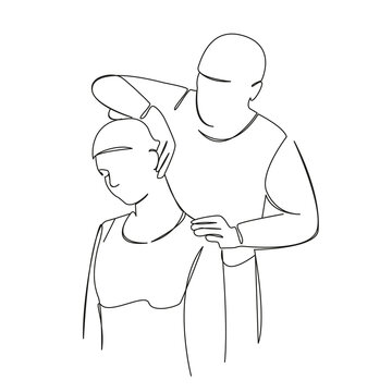 recommend clip art: chiropractic doctor working on woman's neck