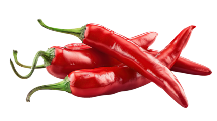 red chili peppers isolated on transparency background