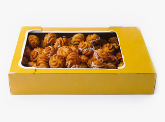 Traditional moldovan sweet pastry in packaging