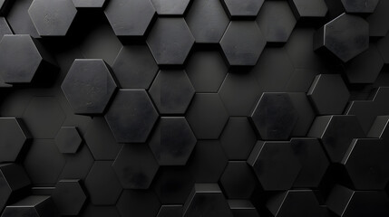 black hexagon abstract background