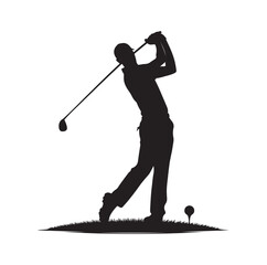Fototapeta premium Golf player and icon silhouettes illustration set