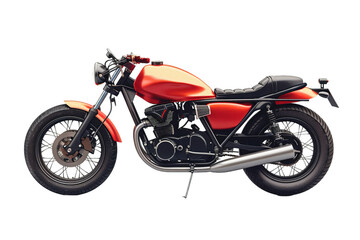 Obraz premium Red vintage motorcycle on transparent background