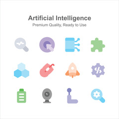 Check this creative icons set of artificial intelligence in modern style
