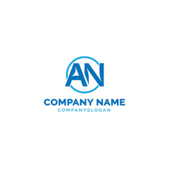 Letter AN logo design, vector logo design
