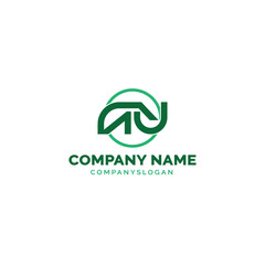 Letter AU logo design, vector logo design