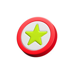 3d star coin red and yellow color