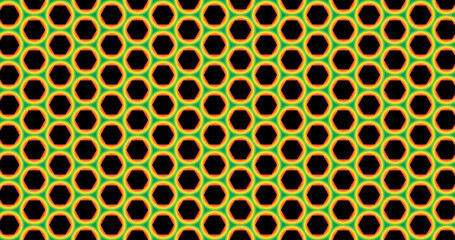 Abstract seamless hexagon pattern design, background with pattern, rainbow colors