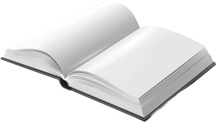 blank white book isolated on transparent background