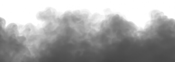 Realistic black cloud or smoke. Black fog or smoke on transparent background. PNG image