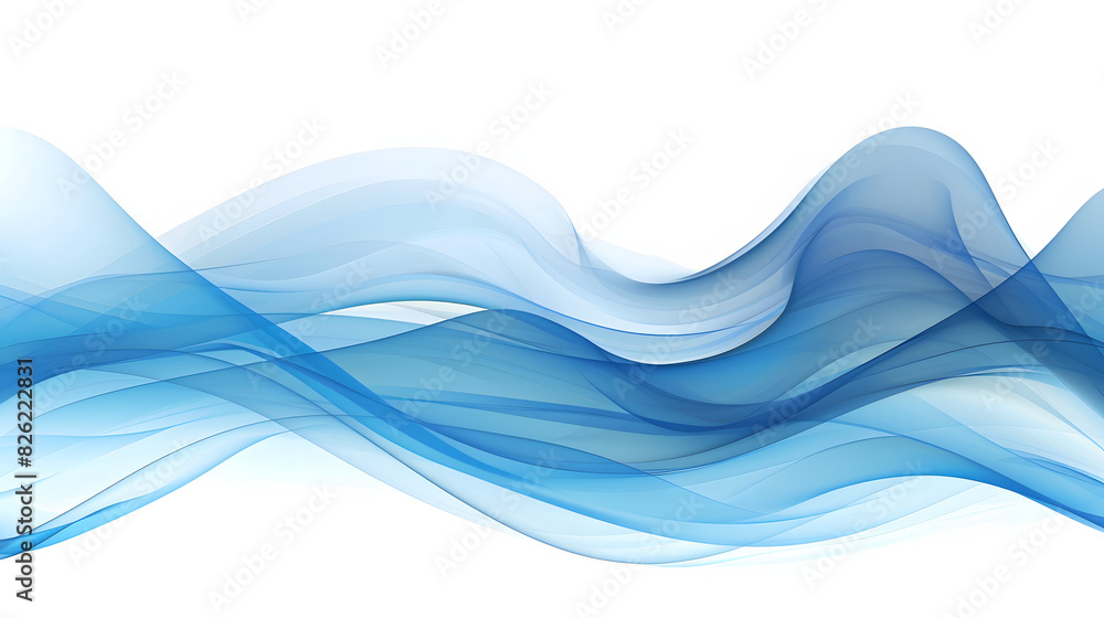 Poster design an elegant vector background with waves of soothing blue tones set against a pristine white b