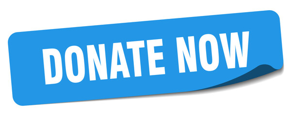 donate now sticker. donate now label