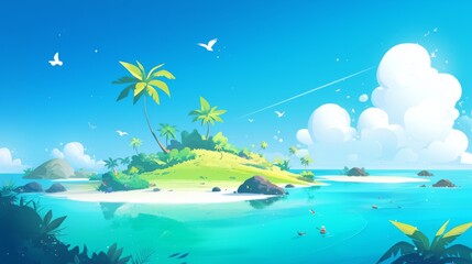 Fototapeta premium Picturesque Beach and Tree Beauty for Vacation