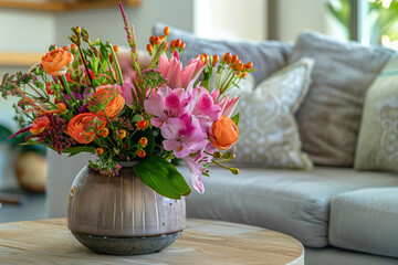 A vibrant bouquet of flowers bursts forth with a kaleidoscope of colors, each petal a symphony of delicate hues © Raheela