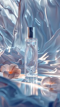 Mockup perfume product photography luxury minimal style background, advertising poster and wallpaper or banner