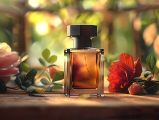 Mockup perfume product photography luxury minimal style background, advertising poster and wallpaper or banner