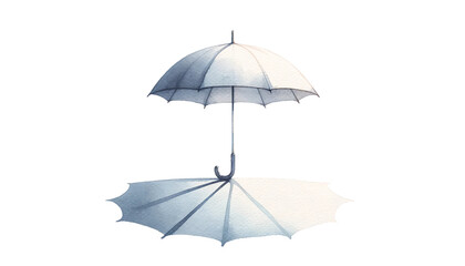 Watercolor Illustration of Umbrella Shadow